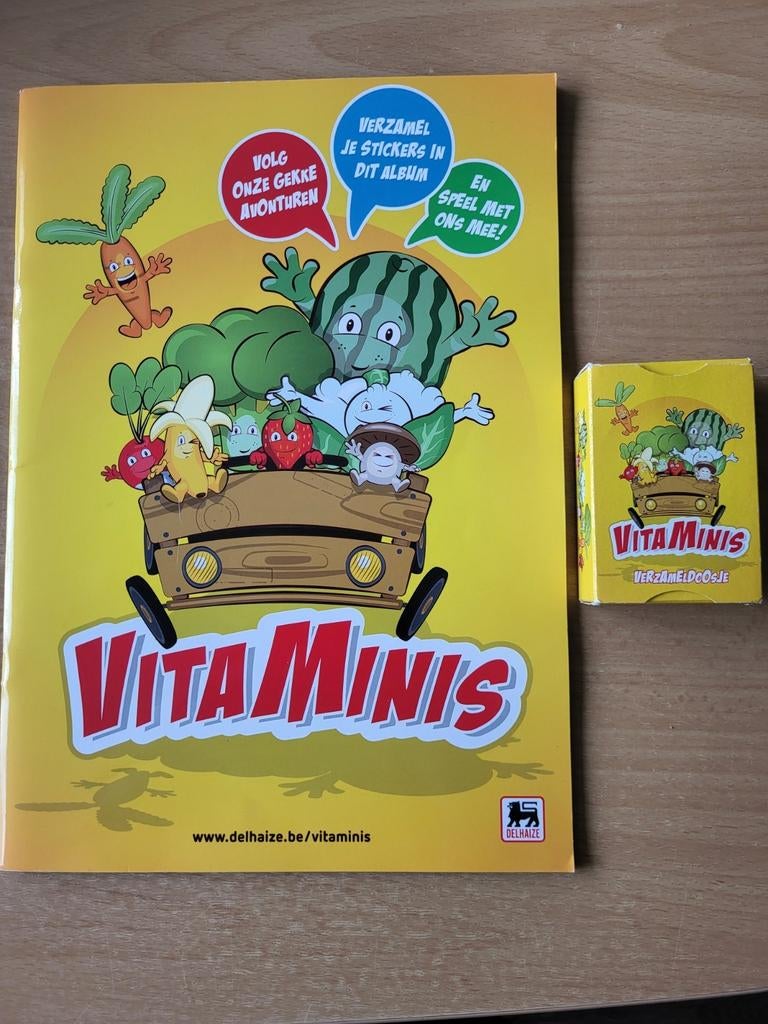 Vitaminis album compleet + kaartspel, Delhaize 2017, Verzamelen, Overige supermarkten, Ophalen of Verzenden