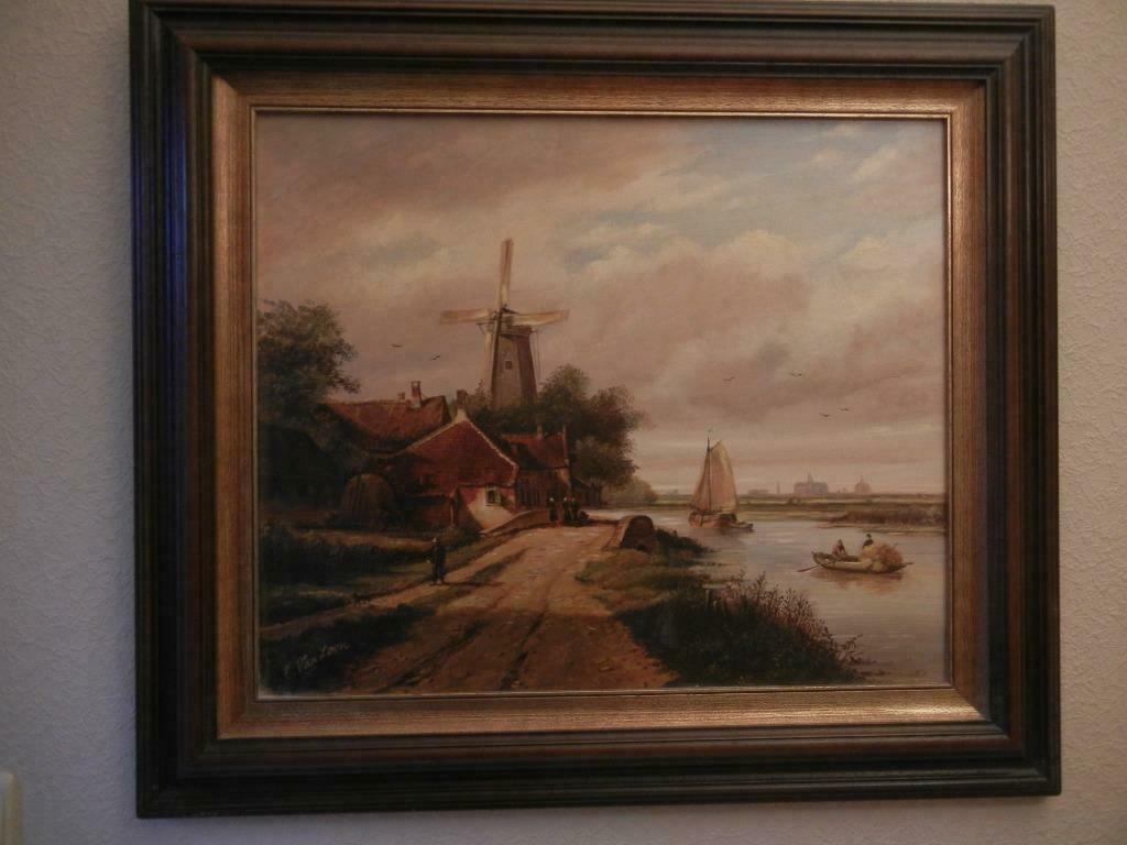 schilderij in olieverf op doek, Antiquités & Art, Art | Peinture | Classique, Enlèvement