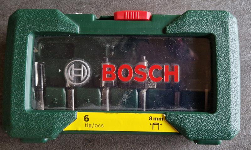 6 delig BOSCH 2607019463 houtfrezenset 8mm, Ophalen, Zo goed als nieuw