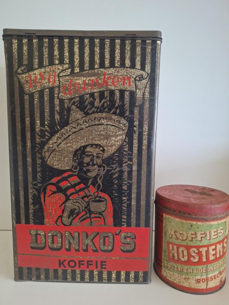 Zeldzame groot formaat blik Donko's koffies Roeselare, Enlèvement ou Envoi, Comme neuf