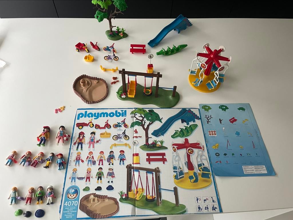 Playmobil 4070 grote speeltuin compleet met ijskar 7492, Gebruikt, Complete set