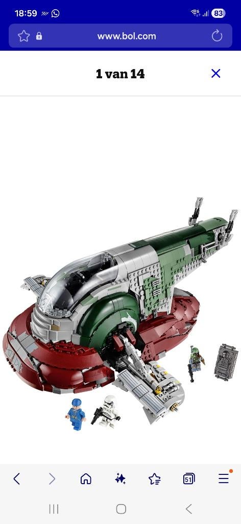 Lego star wars slave1 ucs, Enlèvement ou Envoi, Neuf, Ensemble complet, Lego