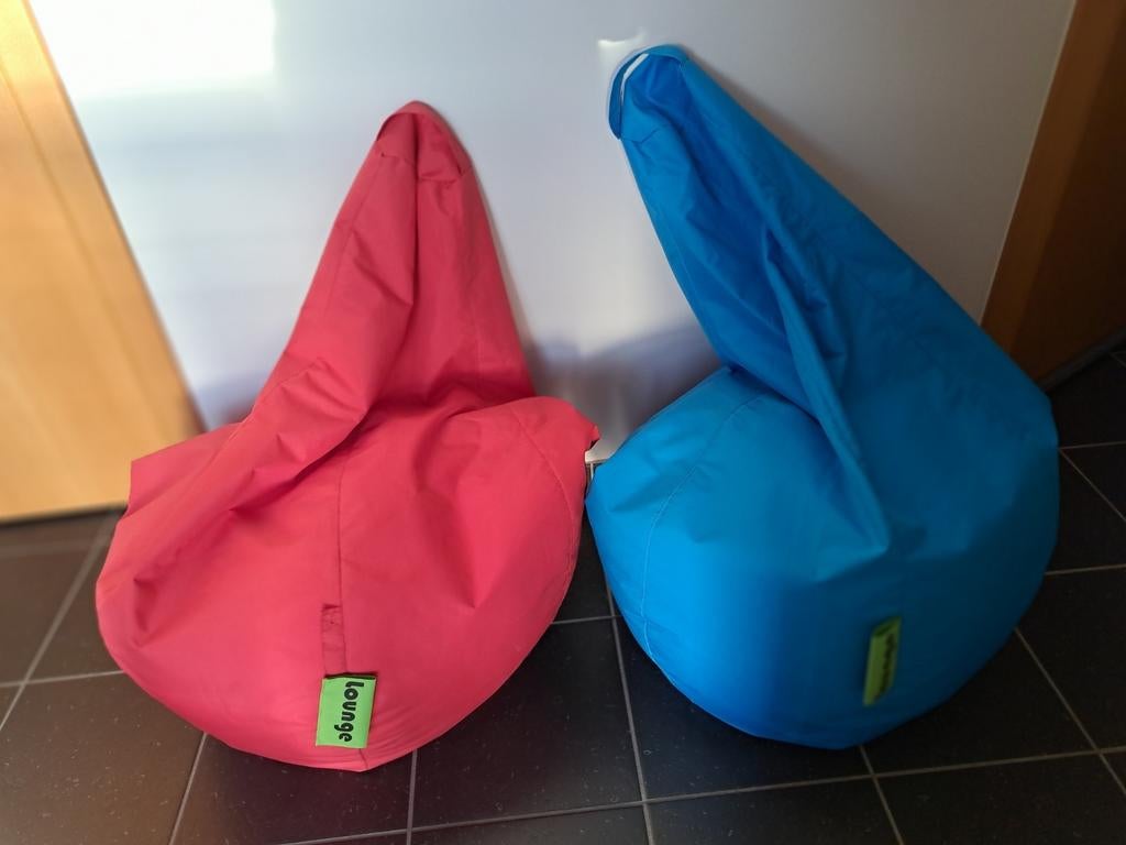Pouf poire enfant marque Lounge, Comme neuf, Bleu, Pouf