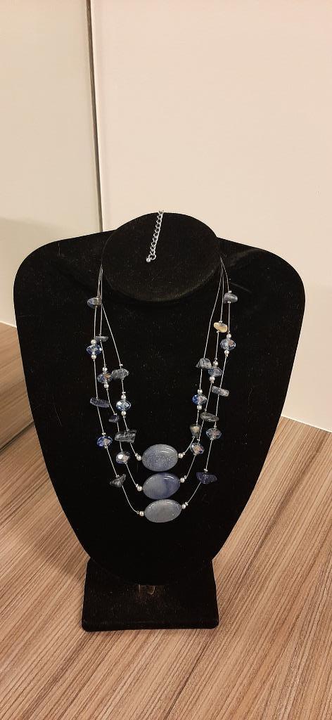 Halsketting, Bijoux, Sacs & Beauté, Colliers, Neuf, Enlèvement ou Envoi, Bleu, Autres matériaux