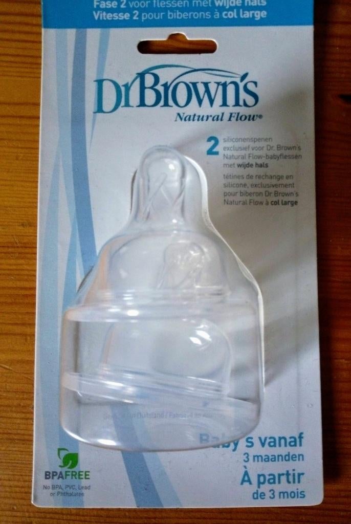 Dr. Brown's NaturalFlow siliconenspenen wijde hals ongeopend, Kinderen en Baby's, Ophalen of Verzenden, Nieuw, Overige typen