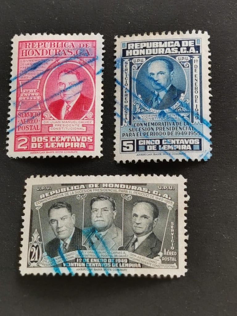 Honduras 1949 - Président Juan Manuel Galvez, Enlèvement ou Envoi, Affranchi, Amérique centrale