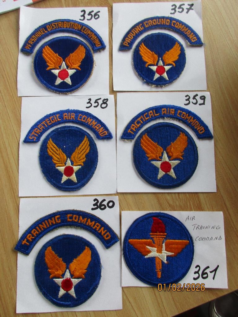 Patchs originaux U.S.A.A.F WWII. 2 EME PARTIE, Enlèvement ou Envoi, Armée de l'air, Emblème ou Badge