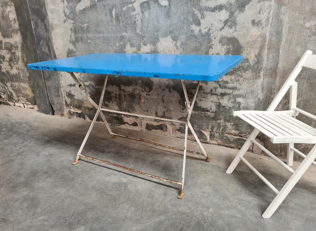 grote partij / lot oude vintage stalen TERRASTAFELS, Huis en Inrichting, Tafels | Eettafels, Retro / vintage, Gebruikt, Ophalen of Verzenden