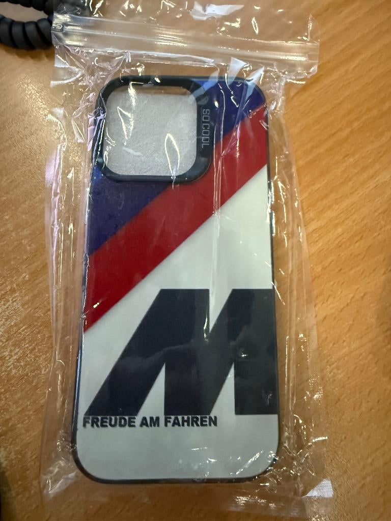 Hoesje voor iPhone 16 Pro - BMW M-stijl, Telecommunicatie, Ophalen of Verzenden, Nieuw, Frontje of Cover