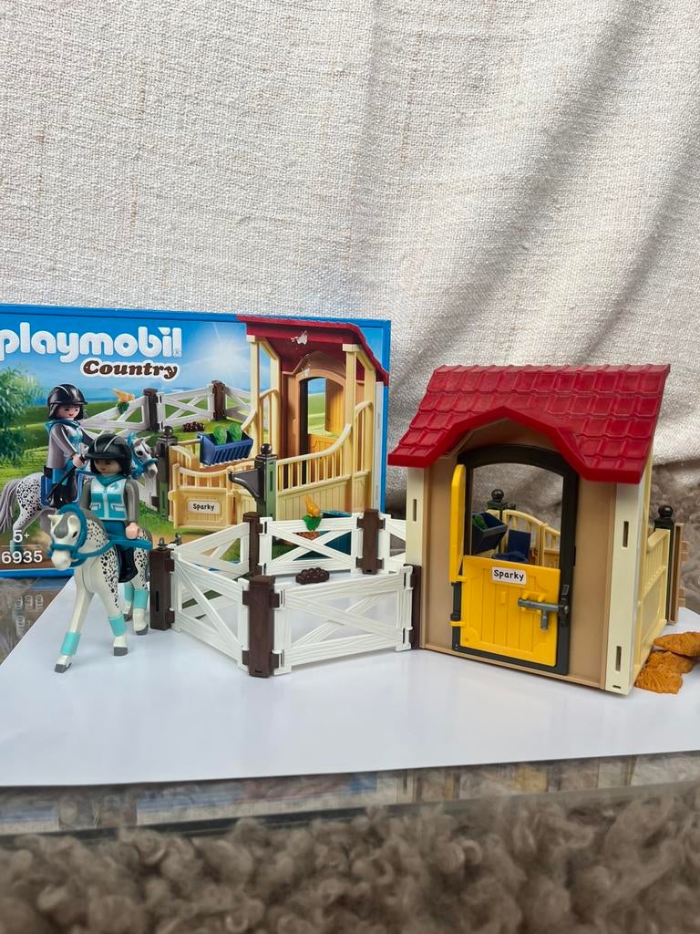 6935 Playmobil appaloosa met paardenbox, Ophalen of Verzenden, Nieuw, Complete set