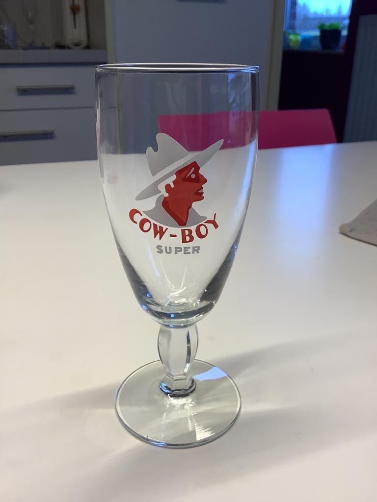 Verre bière super cow boy brasserie Poncelet Anderlues, Collections, Marques de bière, Enlèvement ou Envoi, Comme neuf