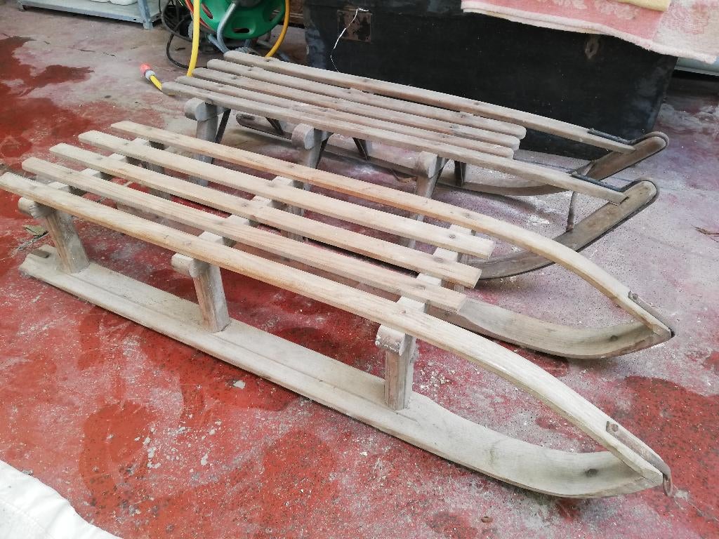 anciens traineaux en bois, Enlèvement, Utilisé, Bois