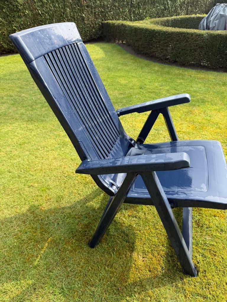 2 chaises de jardin hautes pliables bleues non utilisées, Enlèvement ou Envoi, Comme neuf, Synthétique, Pliant