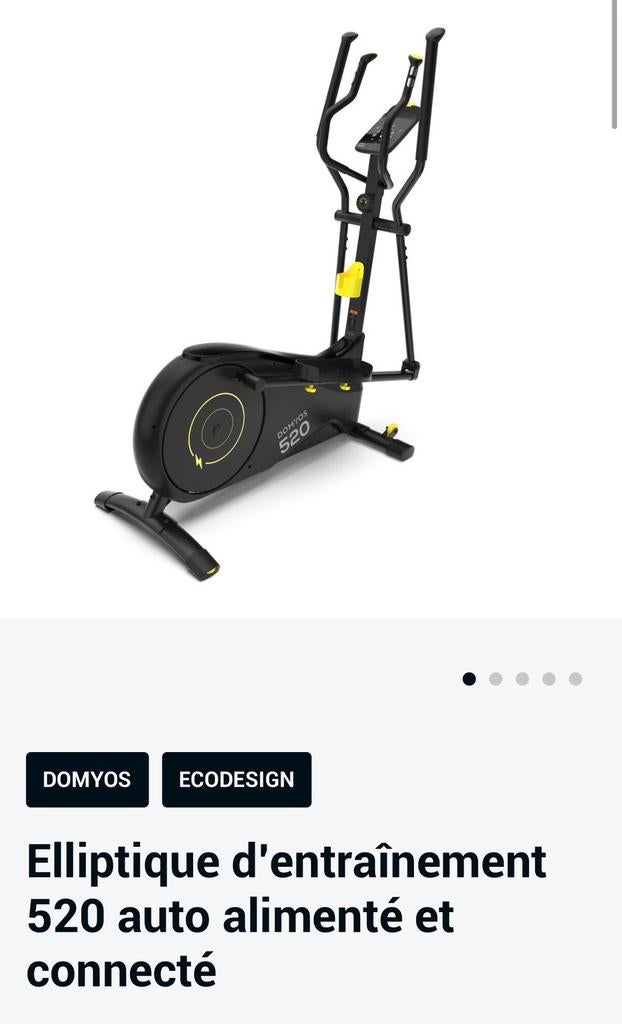 Vélo elliptique connecté auto alimenté, Sports & Fitness, Appareils de fitness, Comme neuf, Vélo elliptique, Enlèvement