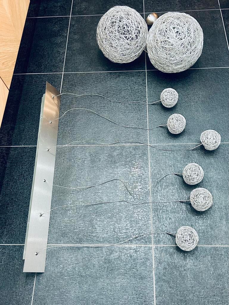 Luminaires argent Massive lot de 3, Ophalen, Gebruikt, Metaal, 50 tot 75 cm