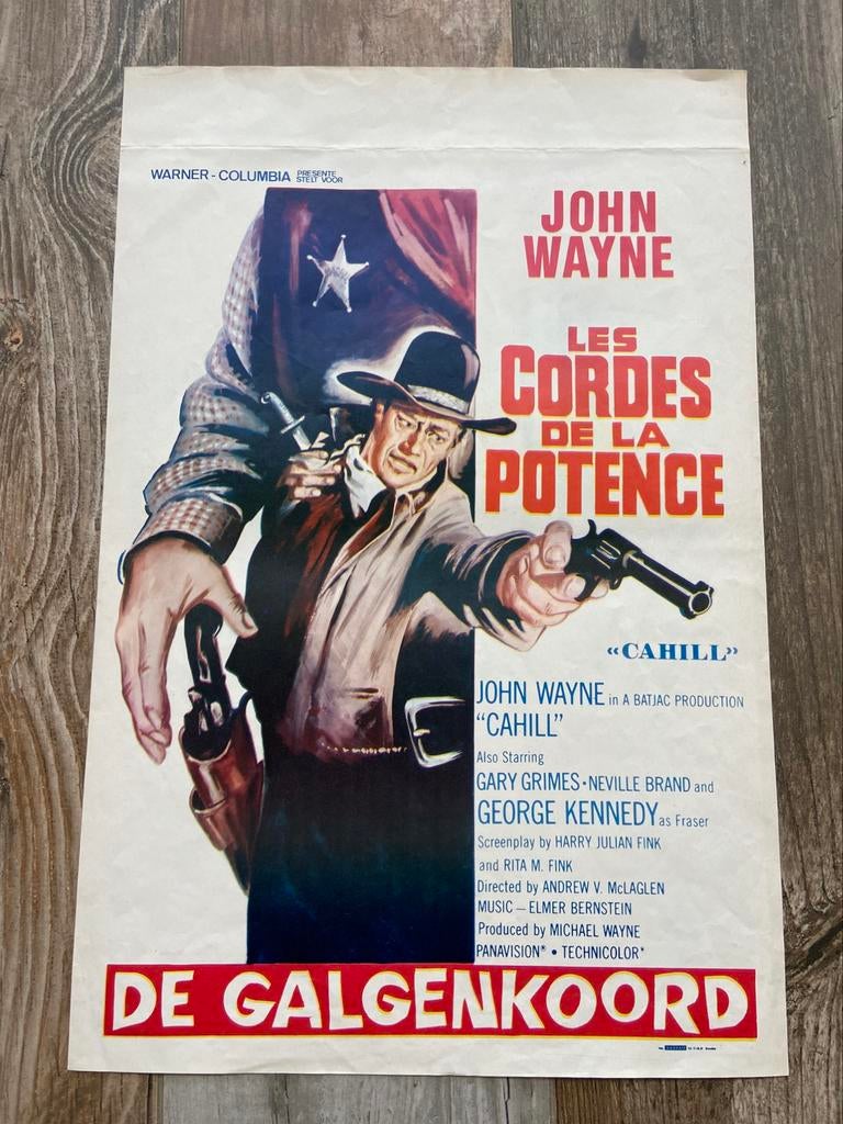 Affiche Cahill John Wayne, Verzamelen, Ophalen of Verzenden, Gebruikt