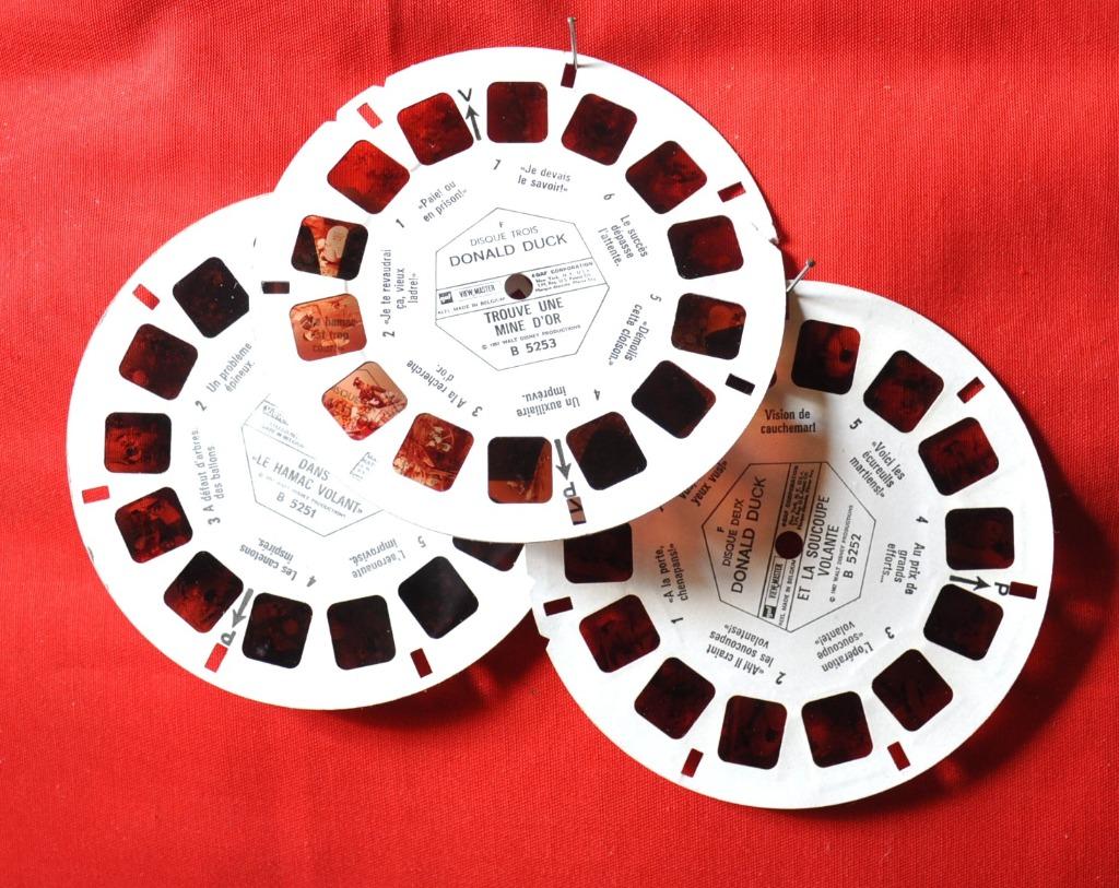 3 disques view- master 3d disney donald duck  (3), Verzamelen, Ophalen of Verzenden, Donald Duck, Gebruikt, Overige typen