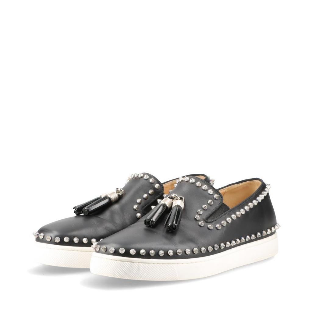 Mocassins Louboutin Full set 42, Christian Louboutin, Espadrilles et Mocassins, Porté, Noir