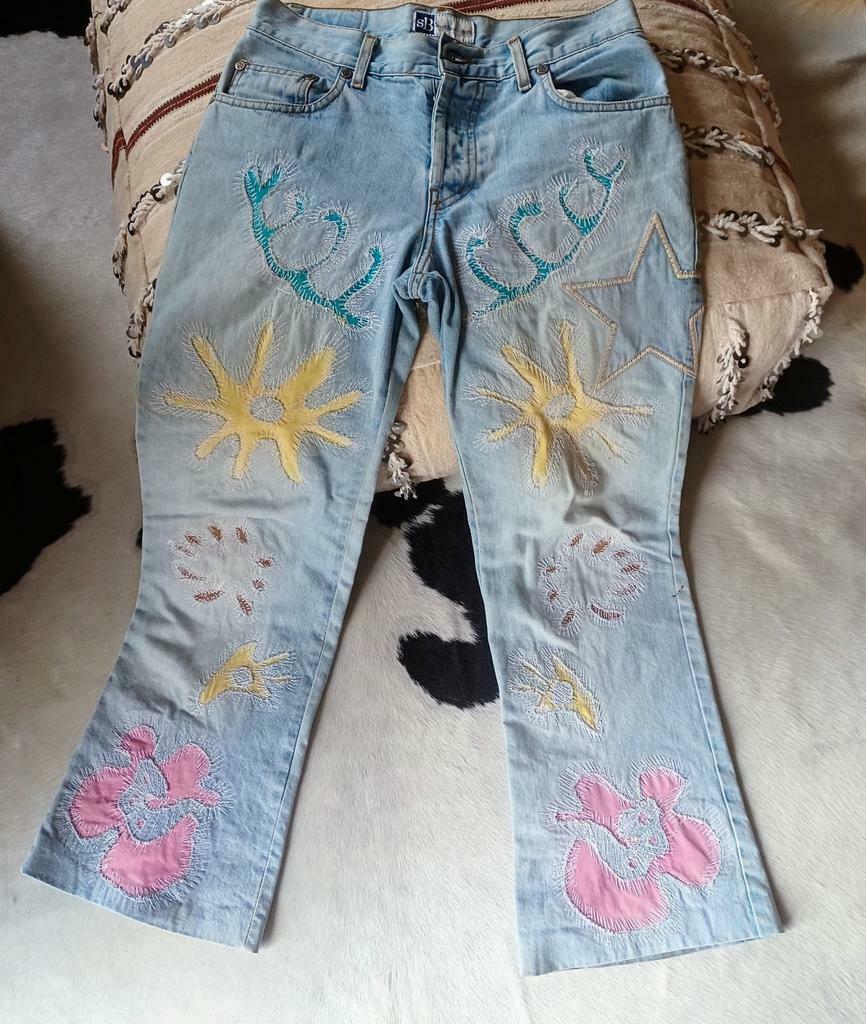 Bohemian bootcut geborduurde jeans, Blauw, Ophalen of Verzenden, Maat 36 (S), South beach