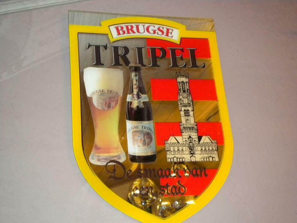 Spiegel  BRUGSE TRIPEL, Verzamelen, Ophalen, Gebruikt, Reclamebord