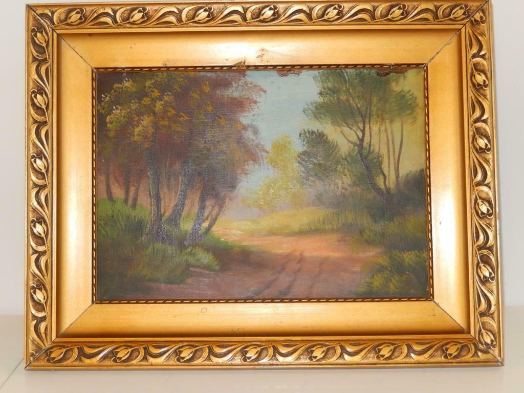 SCHILDERIJ "ZANDWEG IN BOS", Antiek en Kunst, Ophalen of Verzenden