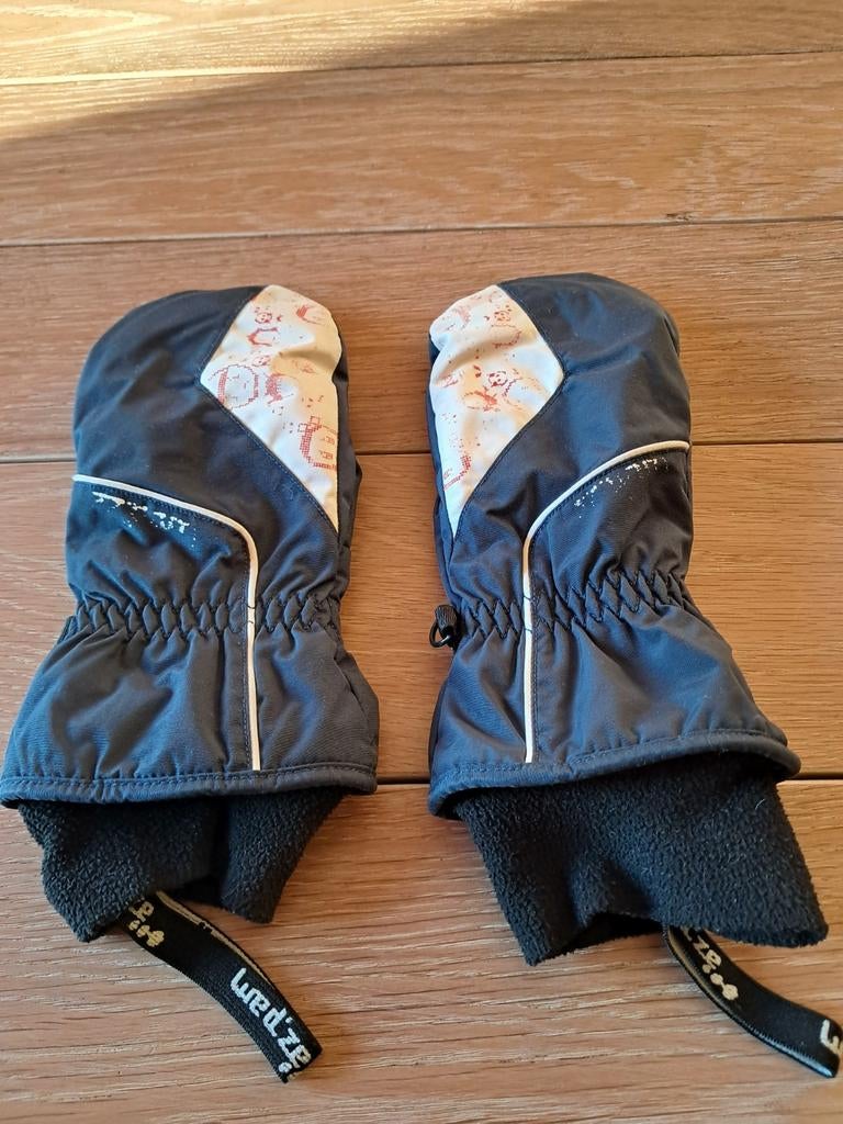 Paar blauw-witte wanten Wed'ze 8 jaar, Wedze Décathlon, Gebruikt, Ophalen of Verzenden, Handschoenen