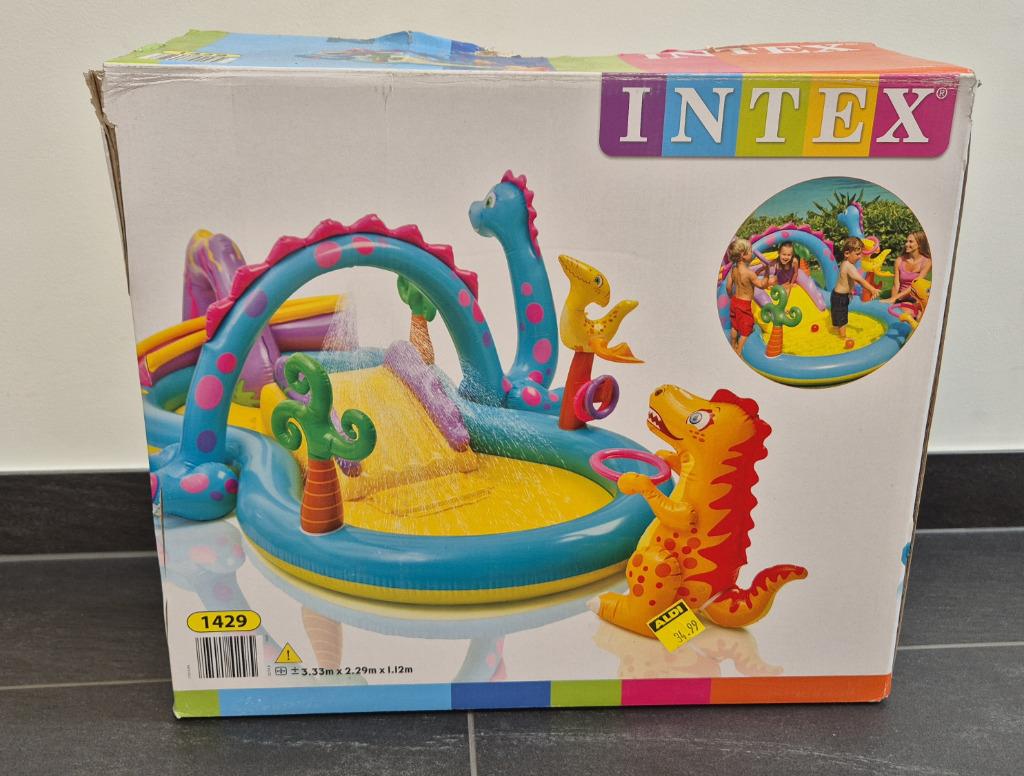 Zwembad Intex Dinoland Play Met Glijbaan, Tuin en Terras, 200 tot 300 cm, Opblaaszwembad, Ophalen of Verzenden, Zo goed als nieuw