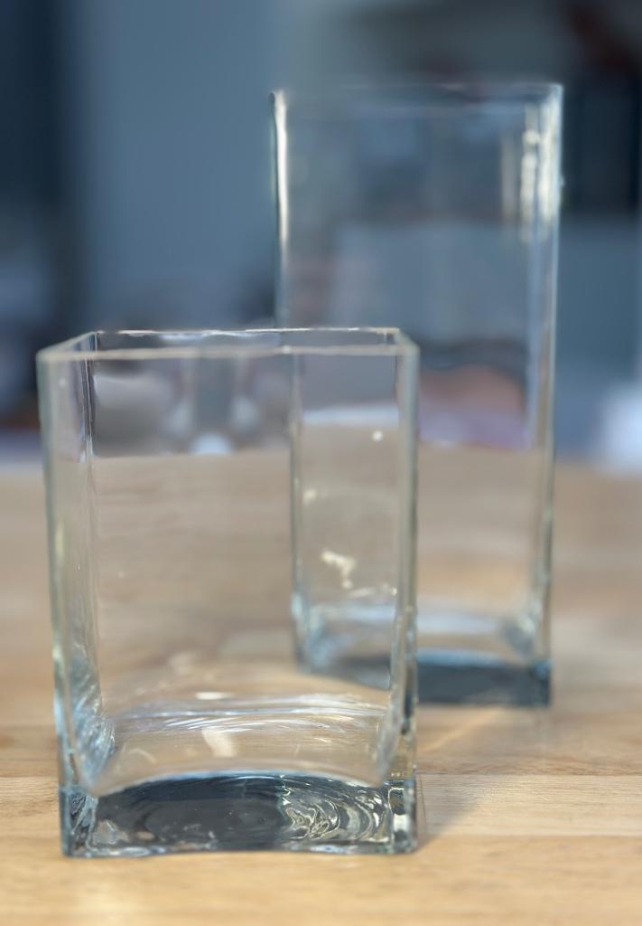 2 Vases Rectangulaires en Verre IKEA, Maison & Meubles, Enlèvement, Verre