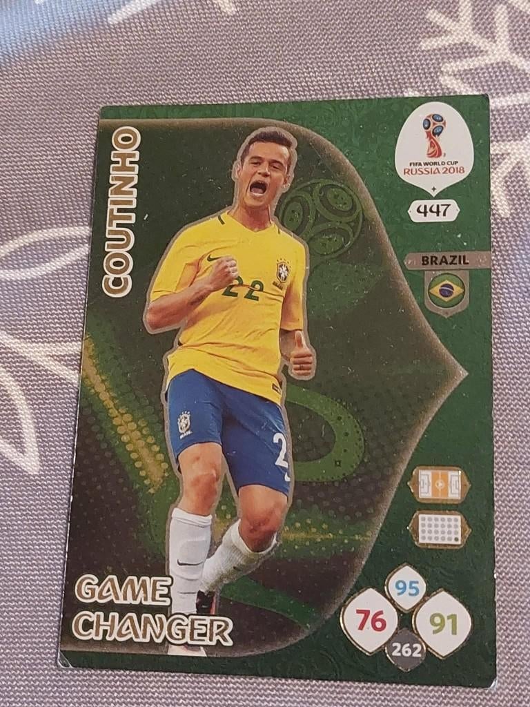Voetbalkaart/Panini/Coutinho/Brazilië/WK 2018, Envoi, Comme neuf, Cartes de joueur