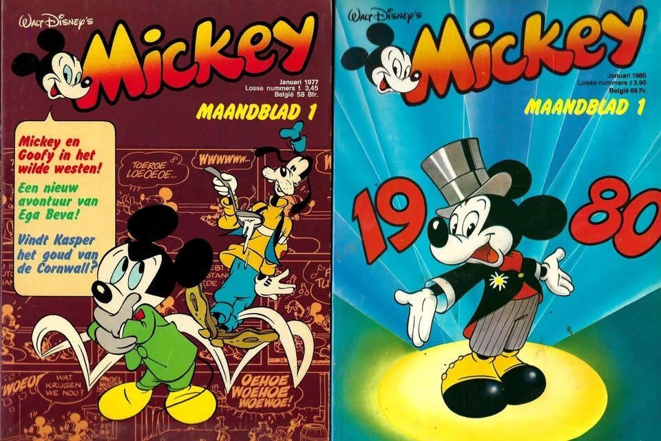 MICKEY MAANDBLADEN COMPLETE JAARGANGEN. 1977*1978*1979*1980, Verzamelen, Disney, Ophalen of Verzenden, Mickey Mouse, Zo goed als nieuw