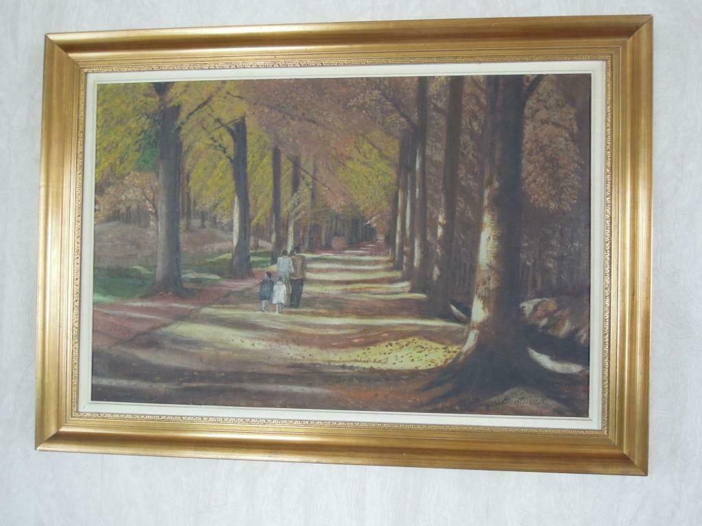 schilderij olie op doek Bontinck Geo kader 106cm x 75cm, Antiek en Kunst, Kunst | Schilderijen | Klassiek, Ophalen of Verzenden