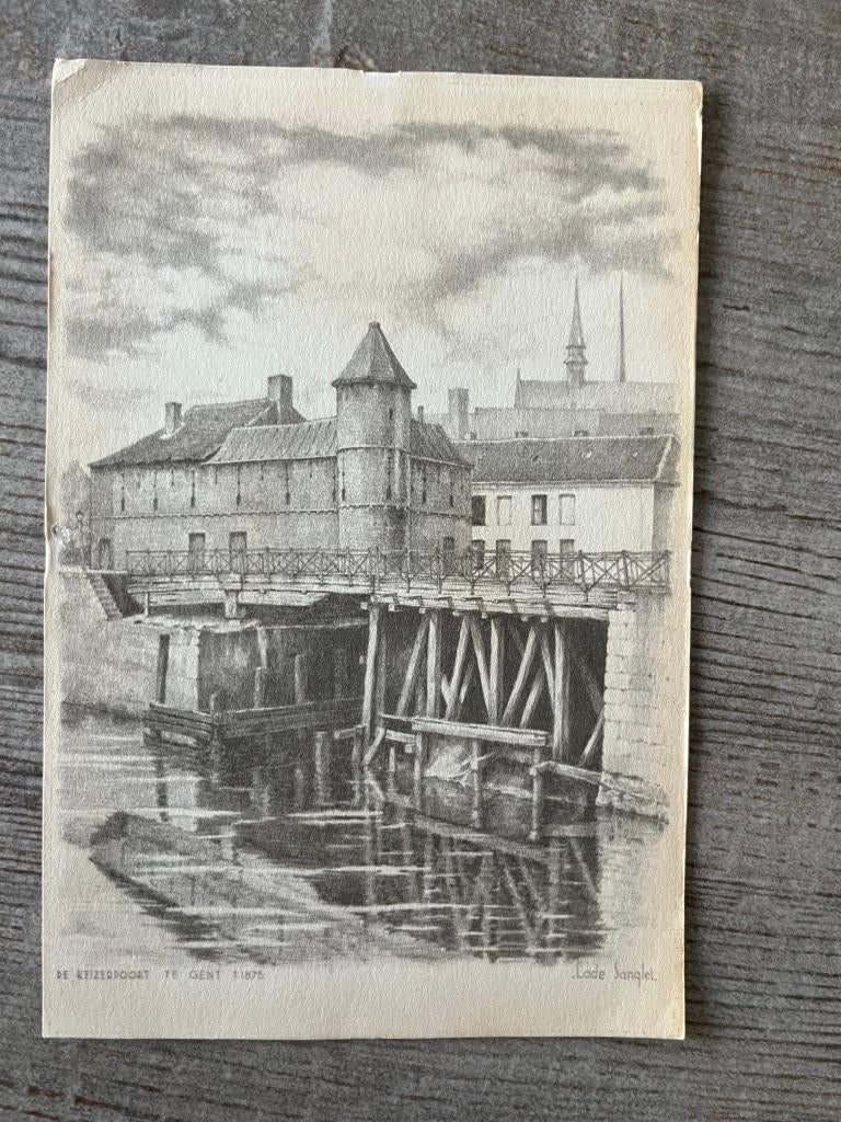 tekening Gent Keizerpoort, Ophalen of Verzenden