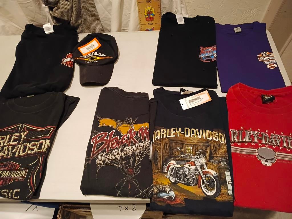 Verzameling van 7 Harley-Davidson T-shirts en 1 pet, Ophalen