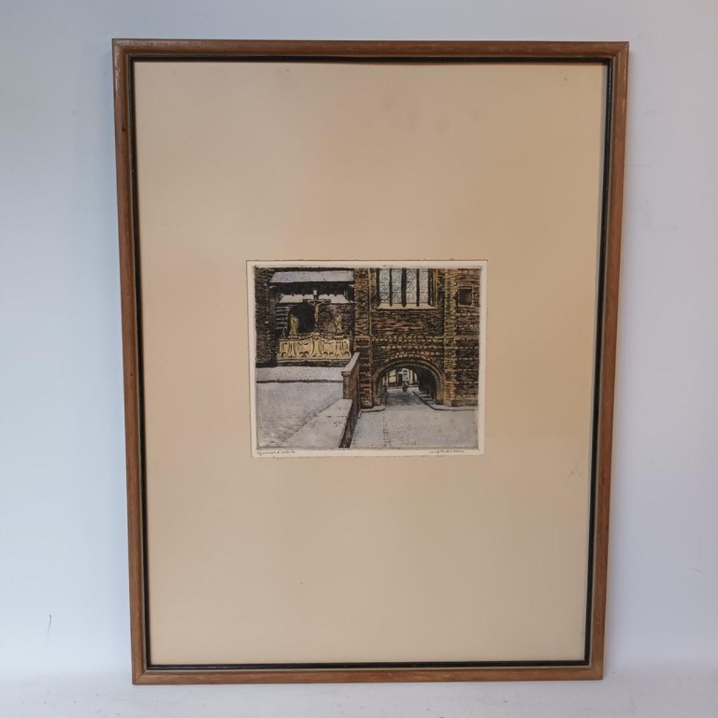 Juliaan Severin (1888-1975) - handgekleurde ets, Antiek en Kunst, Ophalen