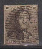 België 1849 n1, Verzenden, Gestempeld