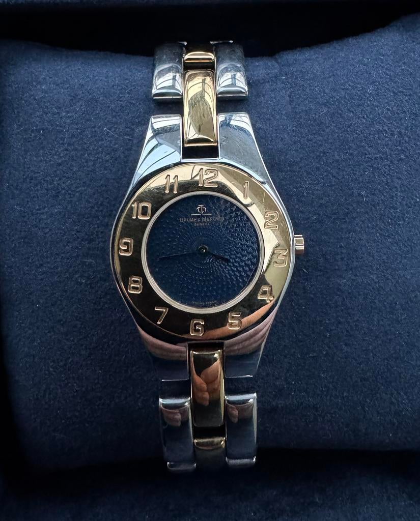 Baume & Mercier  linea Bico Dames model, Staal, Polshorloge, Zo goed als nieuw, Goud