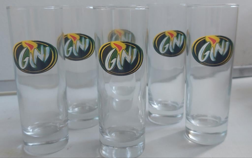 6 verres gini, Collections, Enlèvement ou Envoi, Comme neuf