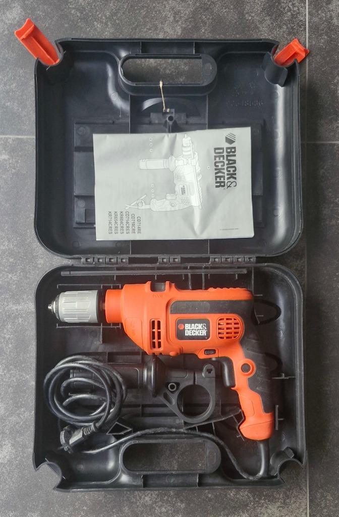 Black & Decker - CD714CRES-QS boormachine - Uitstekende cond, Boormachine, Variabele snelheid, Ophalen of Verzenden, Gebruikt