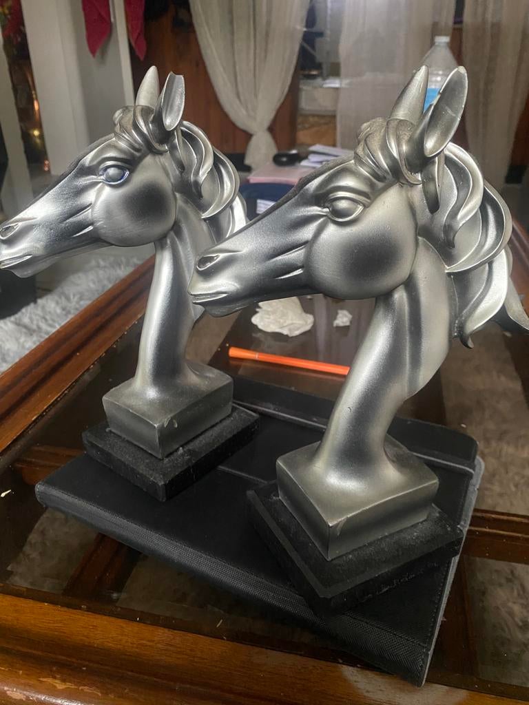 Set Zilveren Paardenbeelden – Mooie Decoratie, Antiek en Kunst, Antiek | Brons en Koper, Brons, Ophalen