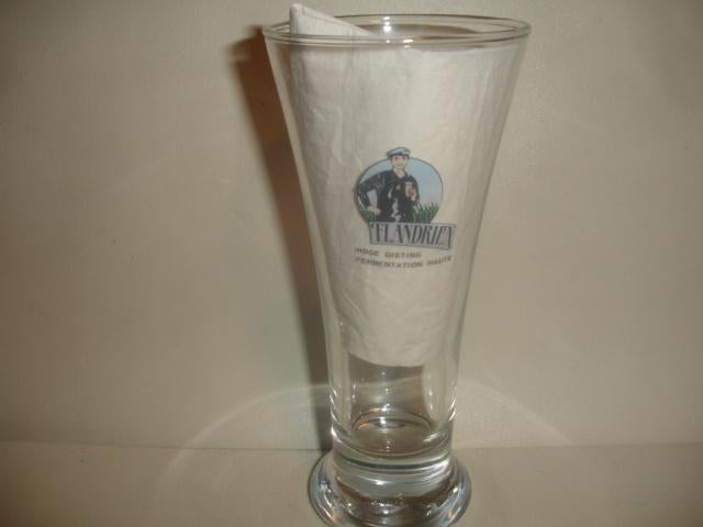 Bierglas Flandrien, fluitglas, brij. Louwaege, Ophalen of Verzenden, Zo goed als nieuw, Glas of Glazen, Overige merken