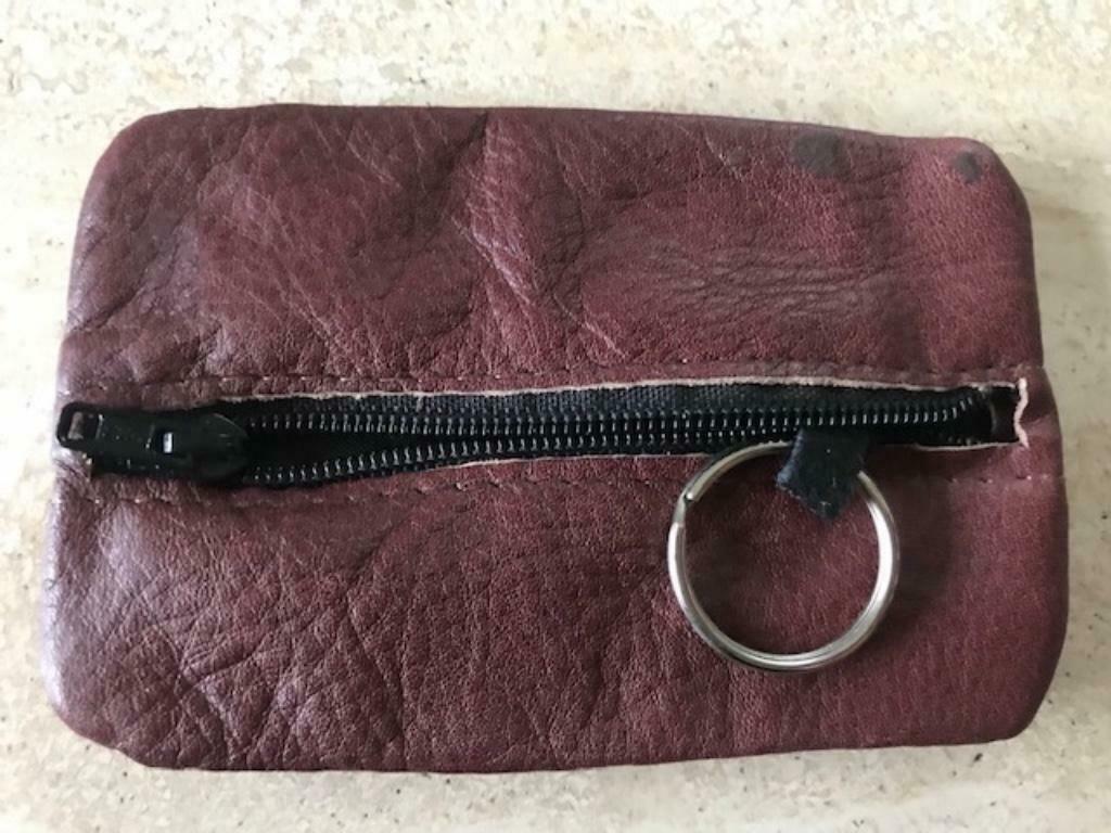 Nieuwe lederen geldbeugel + sleutelhouder (zn1061), Ophalen of Verzenden, Nieuw, Paars