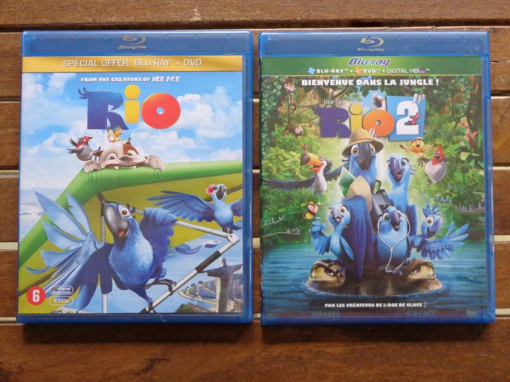 )))  Bluray et DVD  Rio 1 & 2  // Animation  (((, Enlèvement ou Envoi, Comme neuf, Aventure