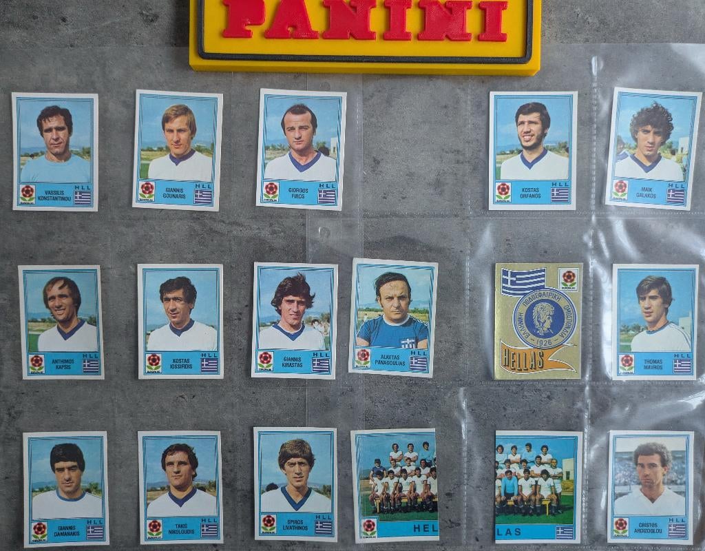 AUTOCOLLANTS PANINI FOOT EUROPE 80 HELLAS GRECE  17X rares, Envoi, Neuf