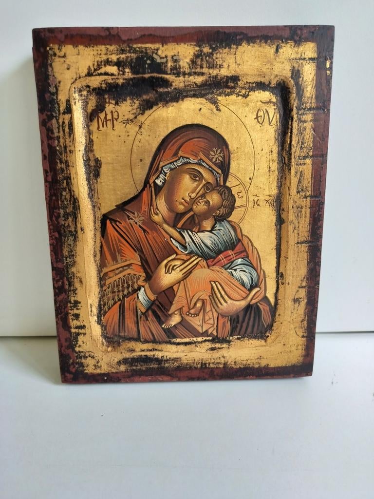 Byzantijnse icoon met certificaat, Antiek en Kunst, Ophalen of Verzenden