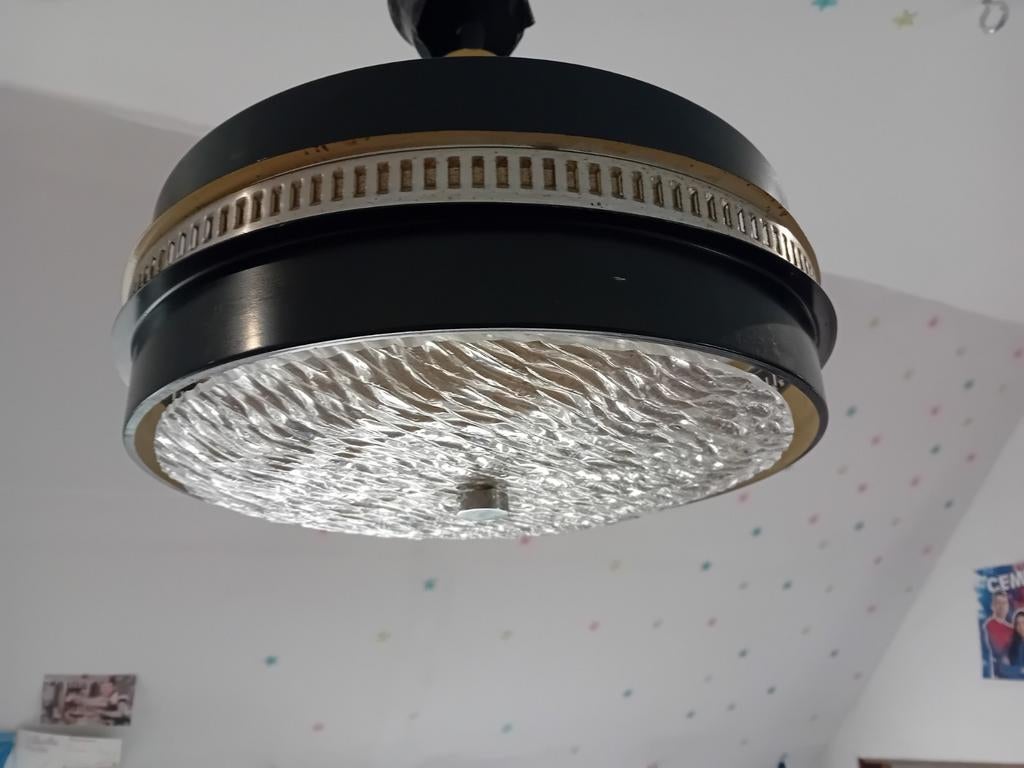 Lampe suspendue rétro des années 60 ou 70. Rétro., Enlèvement ou Envoi, Verre