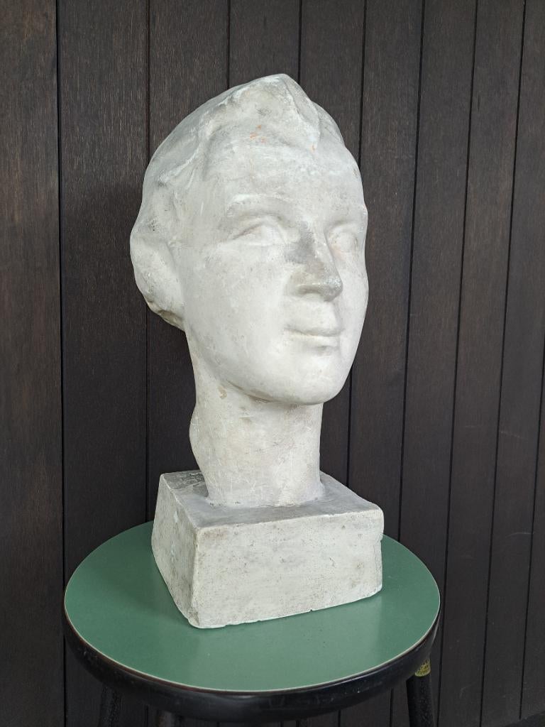 Gesigneerd Vintage beeld jongeman 38cm, Antiek en Kunst, Ophalen of Verzenden