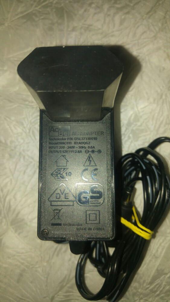 Chargeur lader AC BEL technicolor WAC011 12v 2.5a dc 5.45mm, Enlèvement ou Envoi, Comme neuf