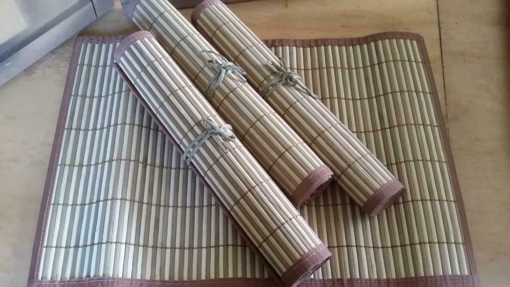 Sets de table 4 bambou ocre beige marron rayé matelassé, Enlèvement ou Envoi, Neuf