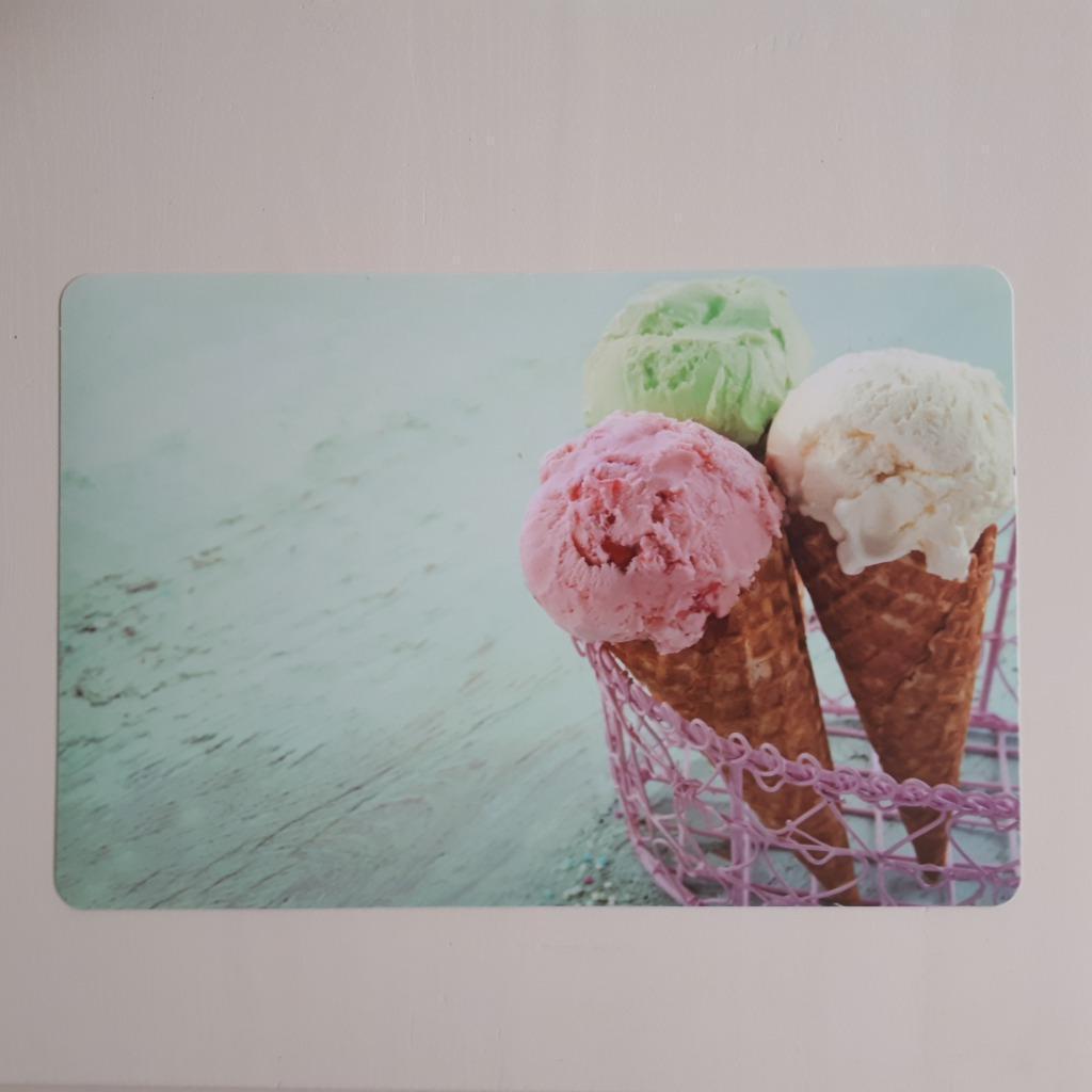 set van 4 placemats / ice cream / nieuw, Huis en Inrichting, Ophalen, Nieuw, Overige kleuren, Placemat