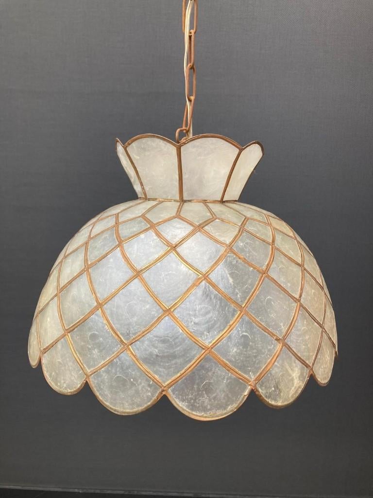 Authentieke lamp - parelmoer metaal, Huis en Inrichting, Ophalen, Zo goed als nieuw, Metaal